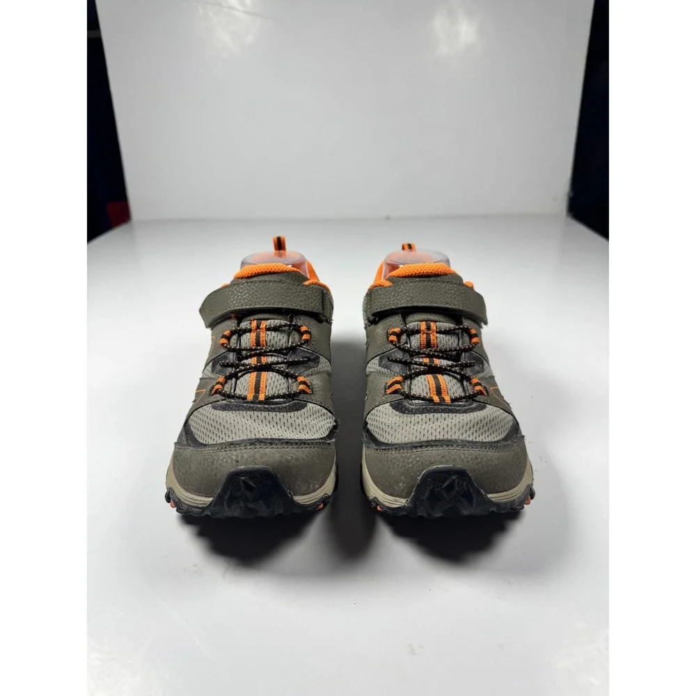 Merrell Trail Quest Kids Gray Orange Mesh Waterproof Ankle Strap Hiking Shoes